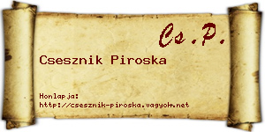 Csesznik Piroska névjegykártya